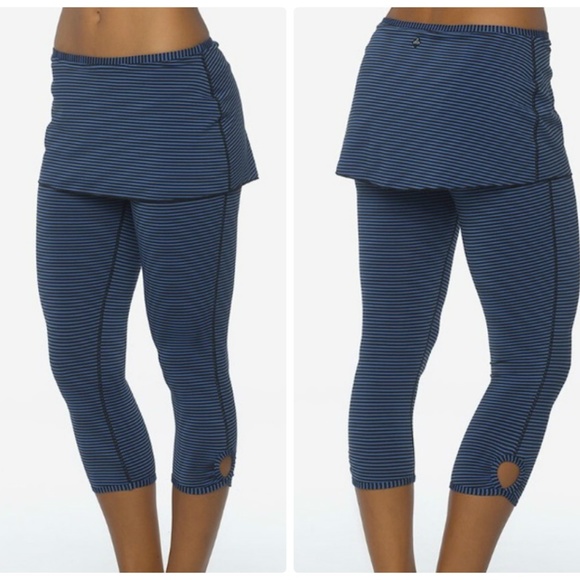 Prana Pants - Prana Estella Capri Legging W/Skirt Yoga Fitness